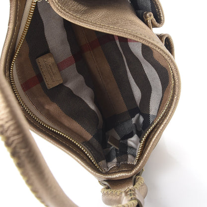 Burberry Metallic Grainy Calfskin Hobo Gold 5 of 8