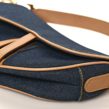 Christian Dior Denim Calfskin Saddle Bag Blue 9 of 16