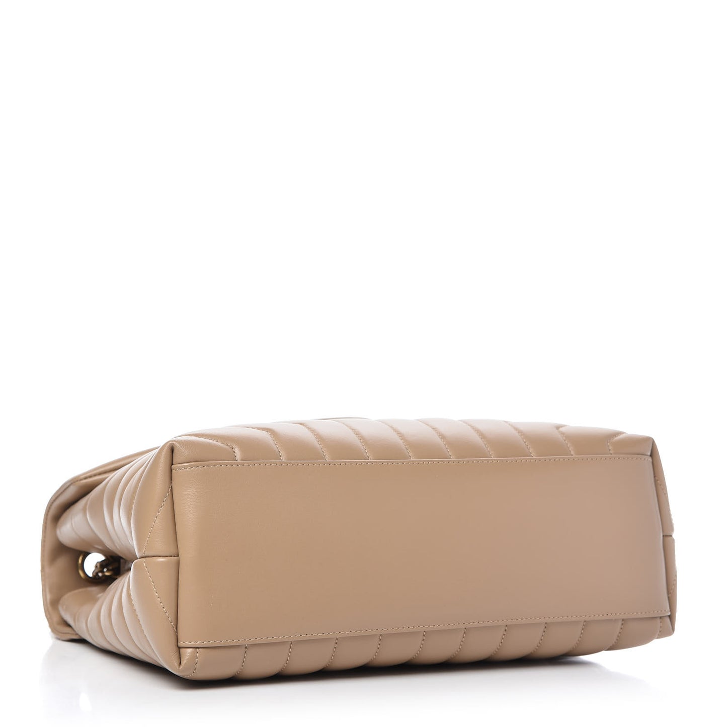 Calfskin Y Quilted Monogram Medium Loulou Chain Satchel Dark Latte
