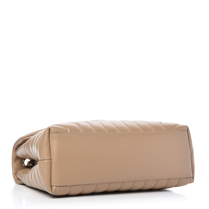Saint Laurent Calfskin Y Quilted Monogram Medium Loulou Chain Satchel Dark Latte 4 of 11