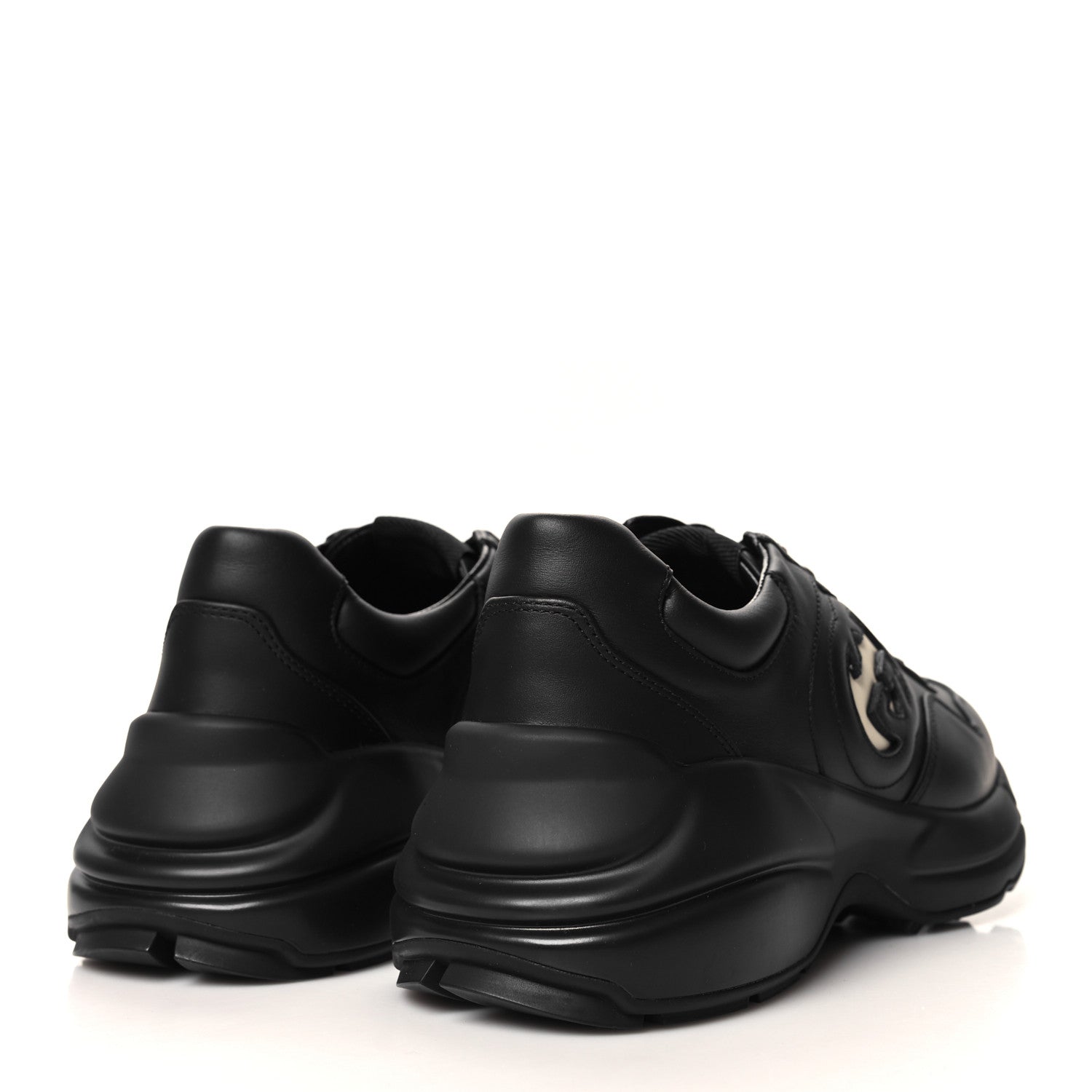 Gucci Dali Soft Calfskin Cut Out Interlocking G Womens Rhyton Sneakers 36.5 Black Ivoire 4 of 9