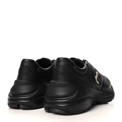 Gucci Dali Soft Calfskin Cut Out Interlocking G Womens Rhyton Sneakers 36.5 Black Ivoire 4 of 9