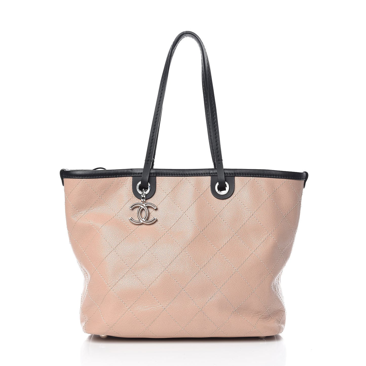 Grained Calfskin Shopping Fever Tote Light Pink