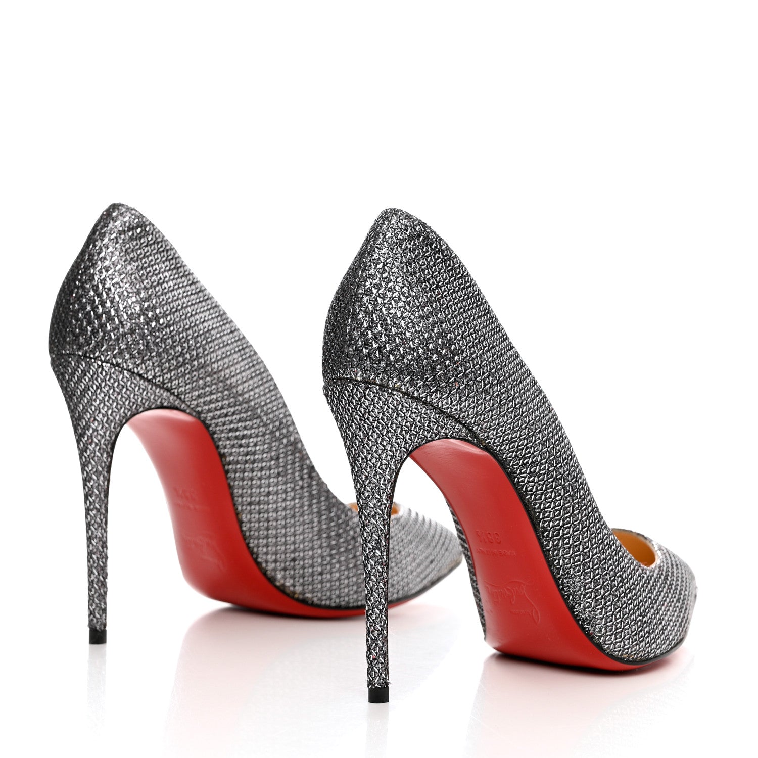 Christian Louboutin Glitter Diams Pigalle Follies 100 Pumps 38.5 Antic Silver 4 of 9