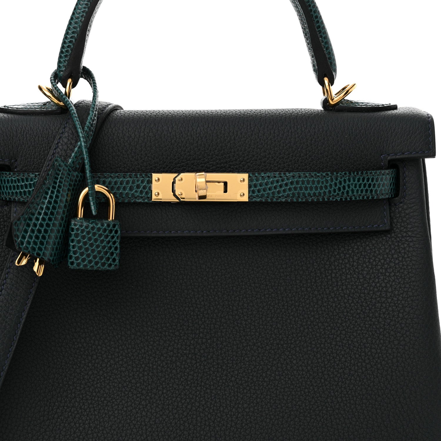 Hermes Togo Lizard Kelly Retourne Touch 25 Vert Rousseau Vert Cypress 7 of 12