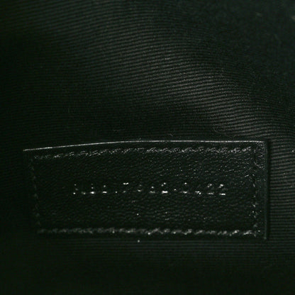 Saint Laurent Grain De Poudre Matelasse Chevron Monogram Envelope Clutch Black 6 of 10