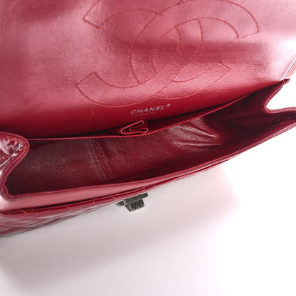 Chanel Distressed Patent 2.55 Reissue 227 Flap Raspberry Red 5 of 12