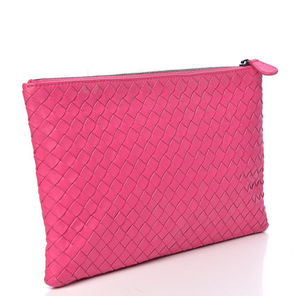 Bottega Veneta Nappa Intrecciato Medium Zip Pouch Rosa Shock 3 of 8