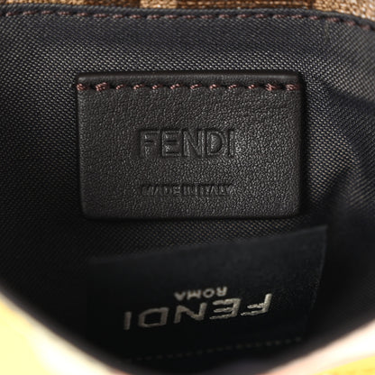 Fendi Glazed Fabric Vitello Liberty FF 1974 Logo Hairdo Girls Inlay Fold Over Card Holder Wallet Mogano Panna Multicolor 6 of 8
