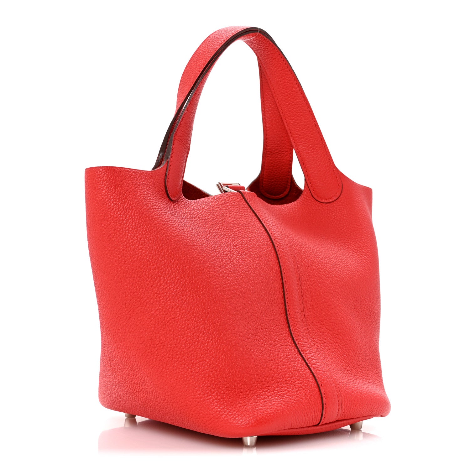 Hermes Taurillon Clemence Picotin Lock 18 PM Rouge Tomate 3 of 14