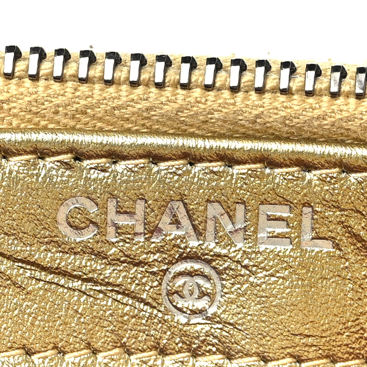 Metallic Aged Calfskin Quilted Small Gabrielle Clutch With Chain Gold