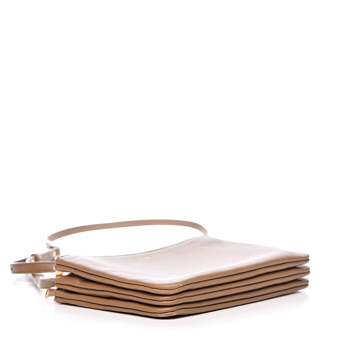 Lambskin Small Trio Crossbody Bag Tan