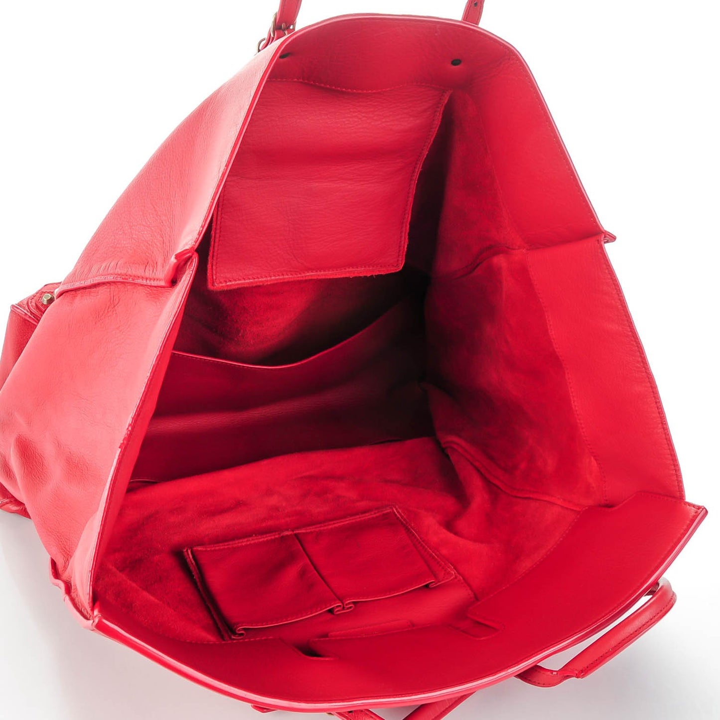 Veau Souple Papier Flap Tote Rouge