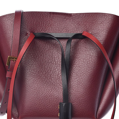 Valentino Garavani Grainy Calfskin VLogo Bucket Bag Cerise 8 of 14