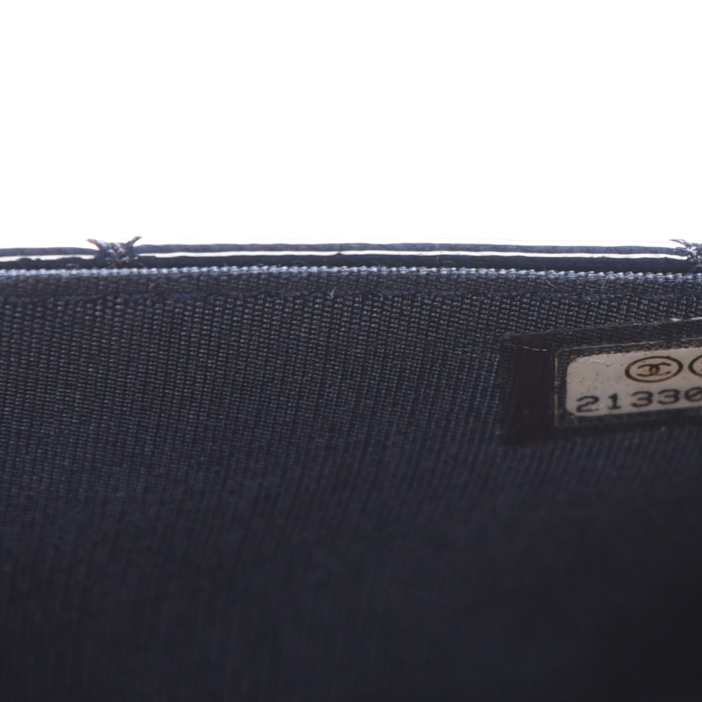 Patent Goatskin Quilted CC Eyelet Wallet On Chain WOC Blue