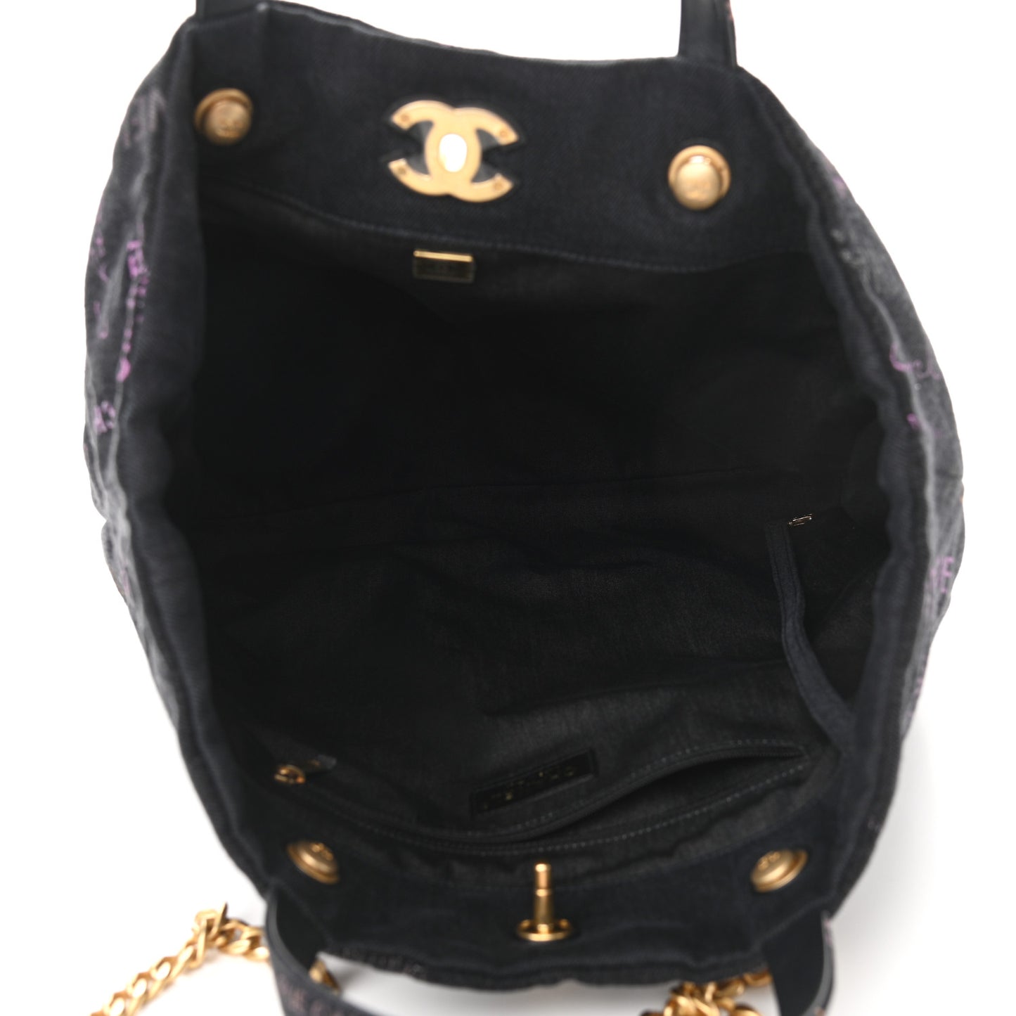 Denim Quilted Denim Mood Maxi Shopping Bag Black Multicolor