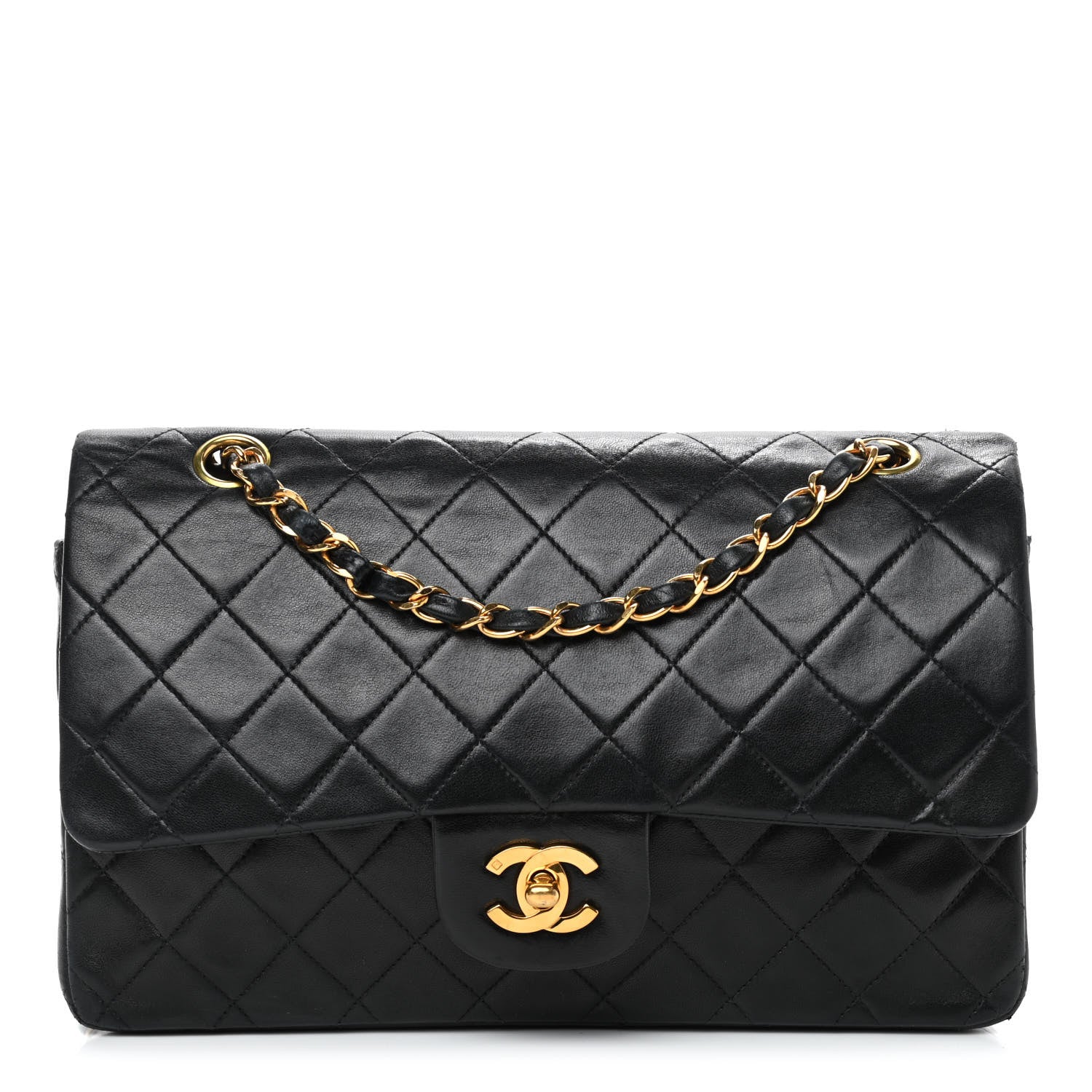Chanel Lambskin Quilted Medium Double Flap Black 1 of 13