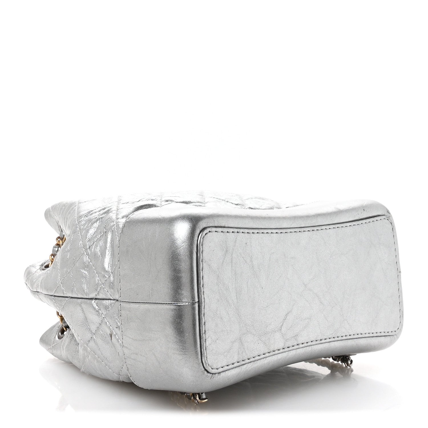Chanel Metallic Crumpled Calfskin Quilted Small Gabrielle Backpack