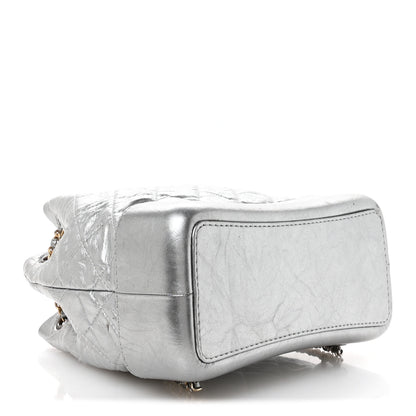 Chanel Metallic Crumpled Calfskin Quilted Small Gabrielle Backpack Silver 4 of 11