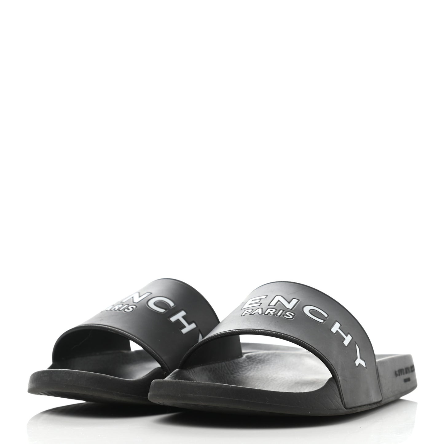 Rubber Logo Pool Slide Sandals 38 Black