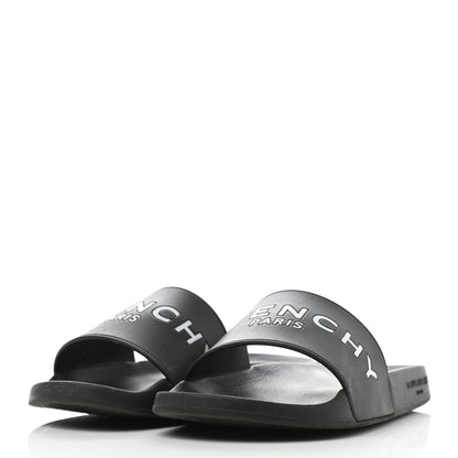 Givenchy Rubber Logo Pool Slide Sandals 38 Black 3 of 9