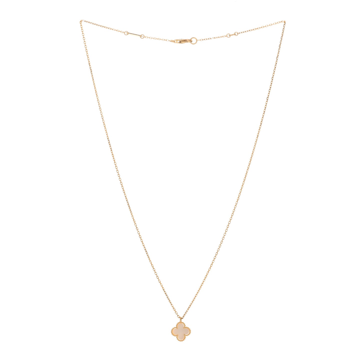 18K Yellow Gold Mother of Pearl Sweet Alhambra Pendant Necklace