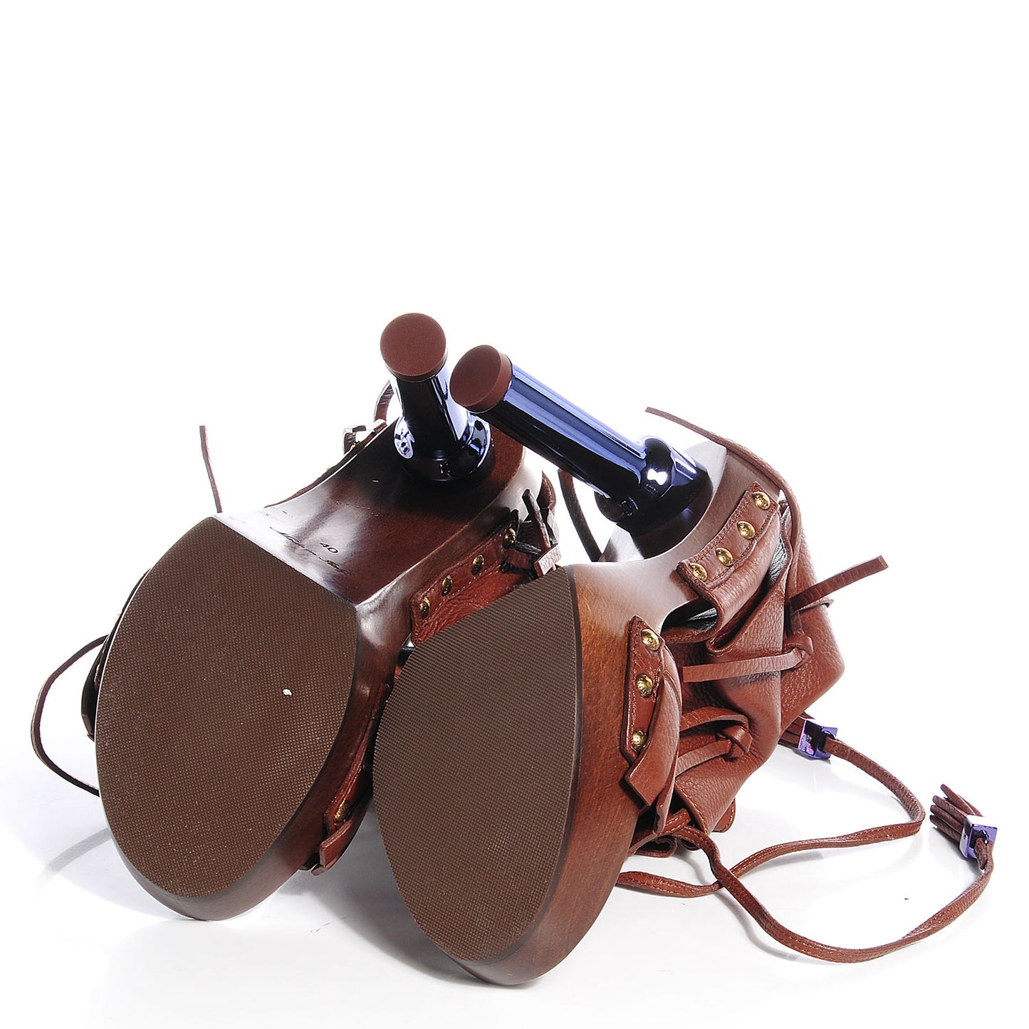 Grained Calfskin Rosa Sandals 40 Cacao