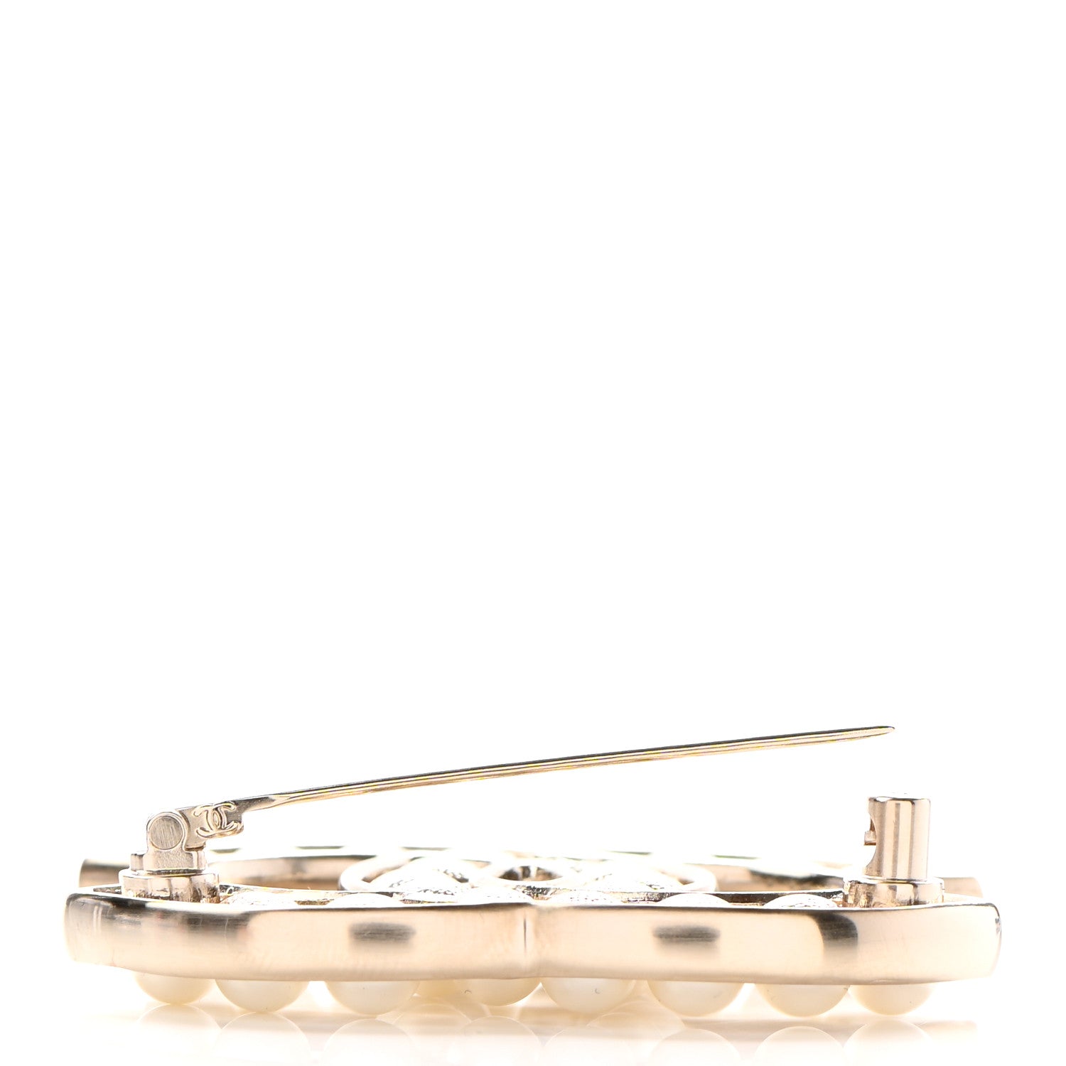 Chanel Pearl CC Brooch Light Gold 4 of 5