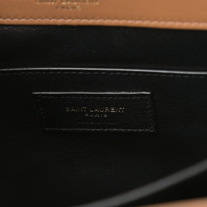Saint Laurent Suede Smooth Calfskin Monogram Medium Solferino Soft Satchel Cinnamon 6 of 10