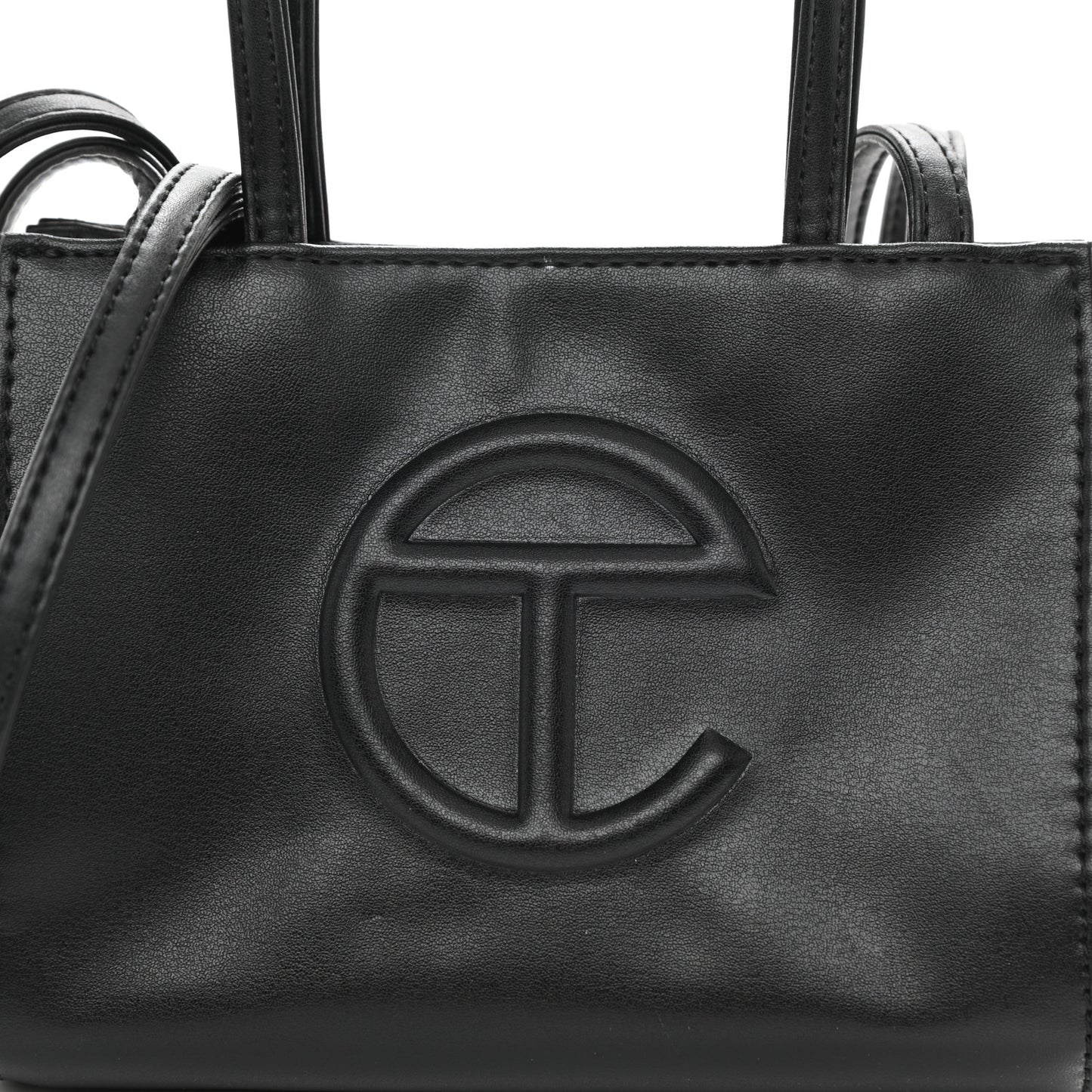 Vegan Leather Small Shopping Bag Black