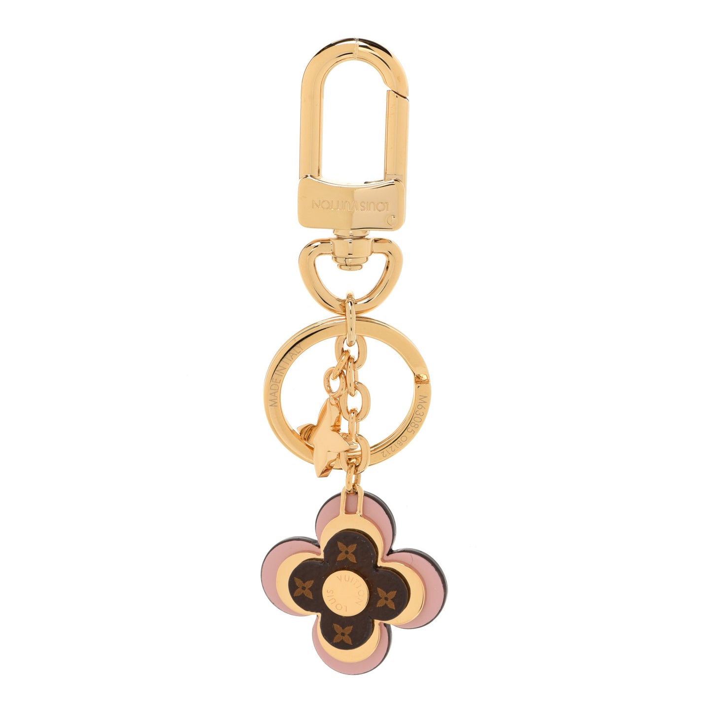 Monogram Blooming Flowers BB Bag Charm Key Holder Pink