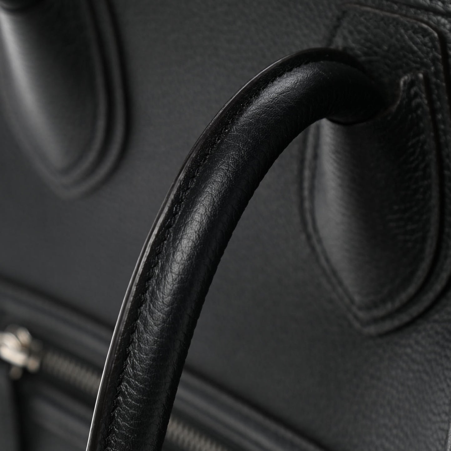 Drummed Calfskin Mini Luggage Black
