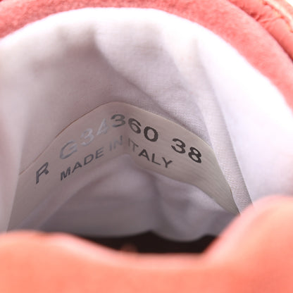 Chanel Nylon Lambskin Suede Calfskin CC Sneakers 38 Coral 8 of 8