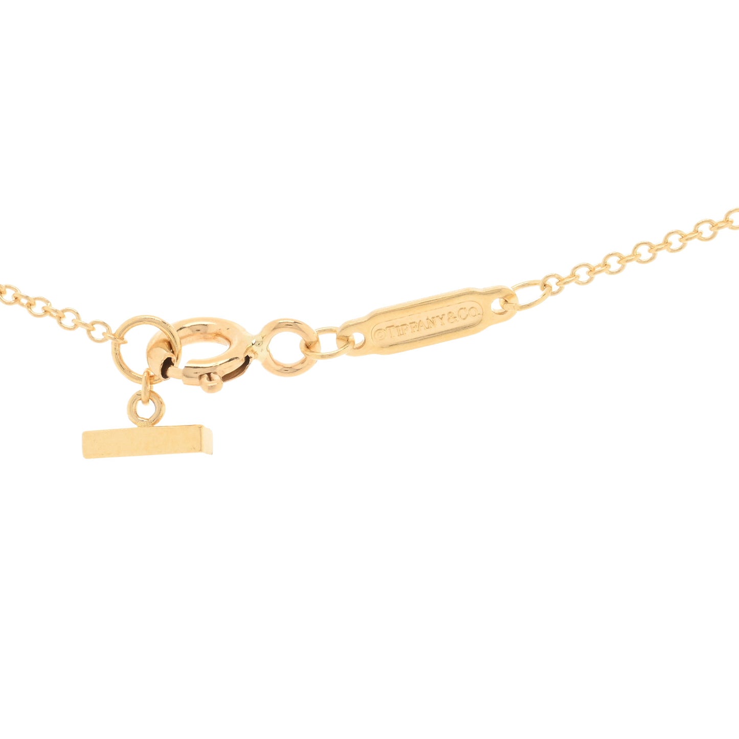18K Yellow Gold Diamond Mini T Smile Pendant Necklace
