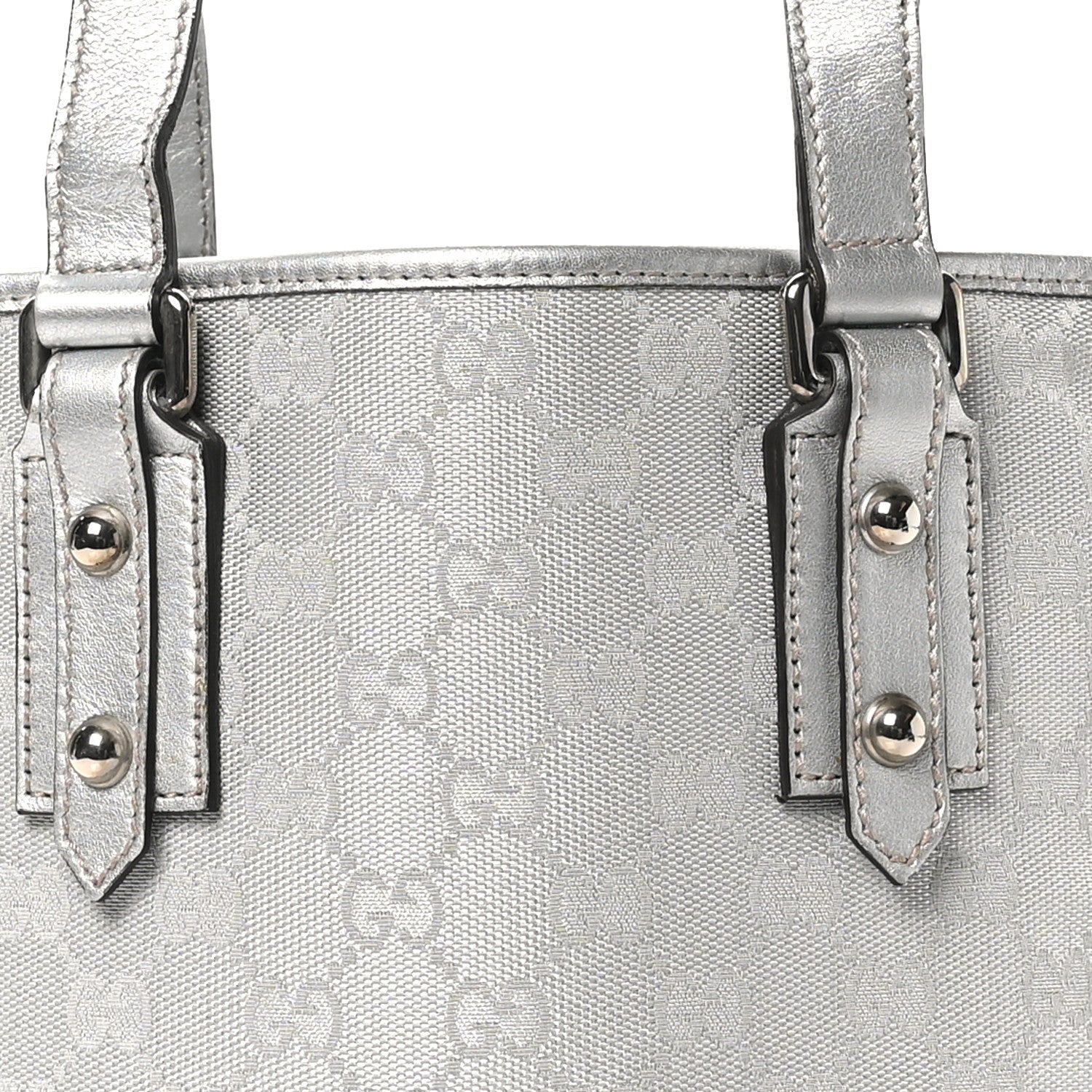 Gucci Monogram Tote Bag Silver 7 of 9