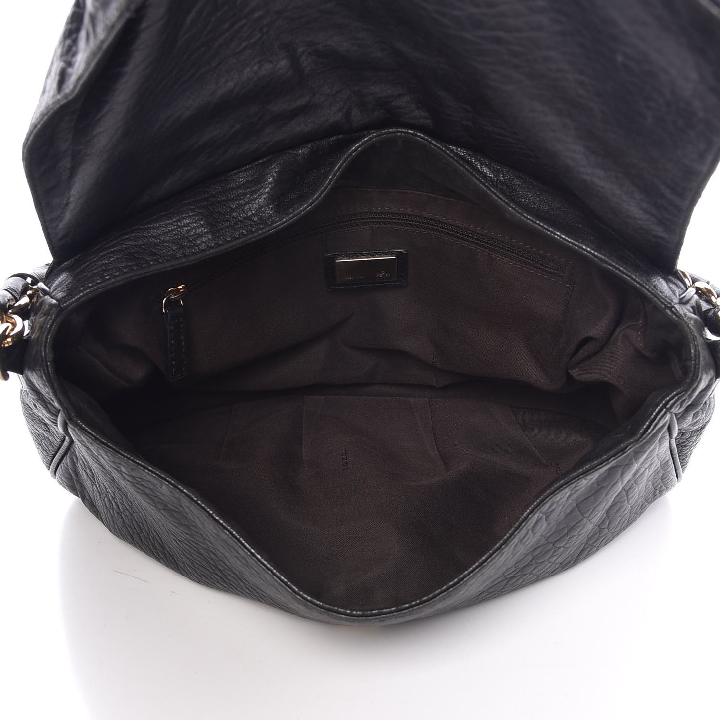 Crinkled Lambskin Mia Shoulder Flap Black