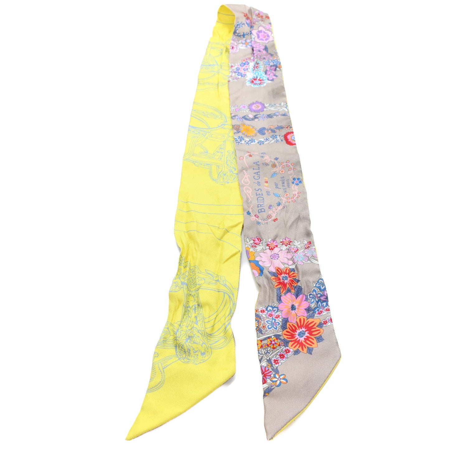 Hermes Silk Brides de Gala en Fleurs Twilly Mastic Multicolor 2 of 5