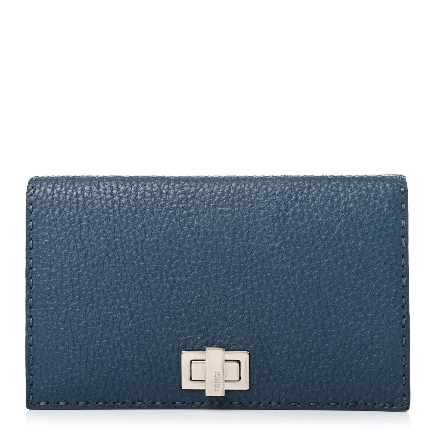 Cuoio Romano Selleria Mini Peekaboo Clutch Wallet Blue Notte