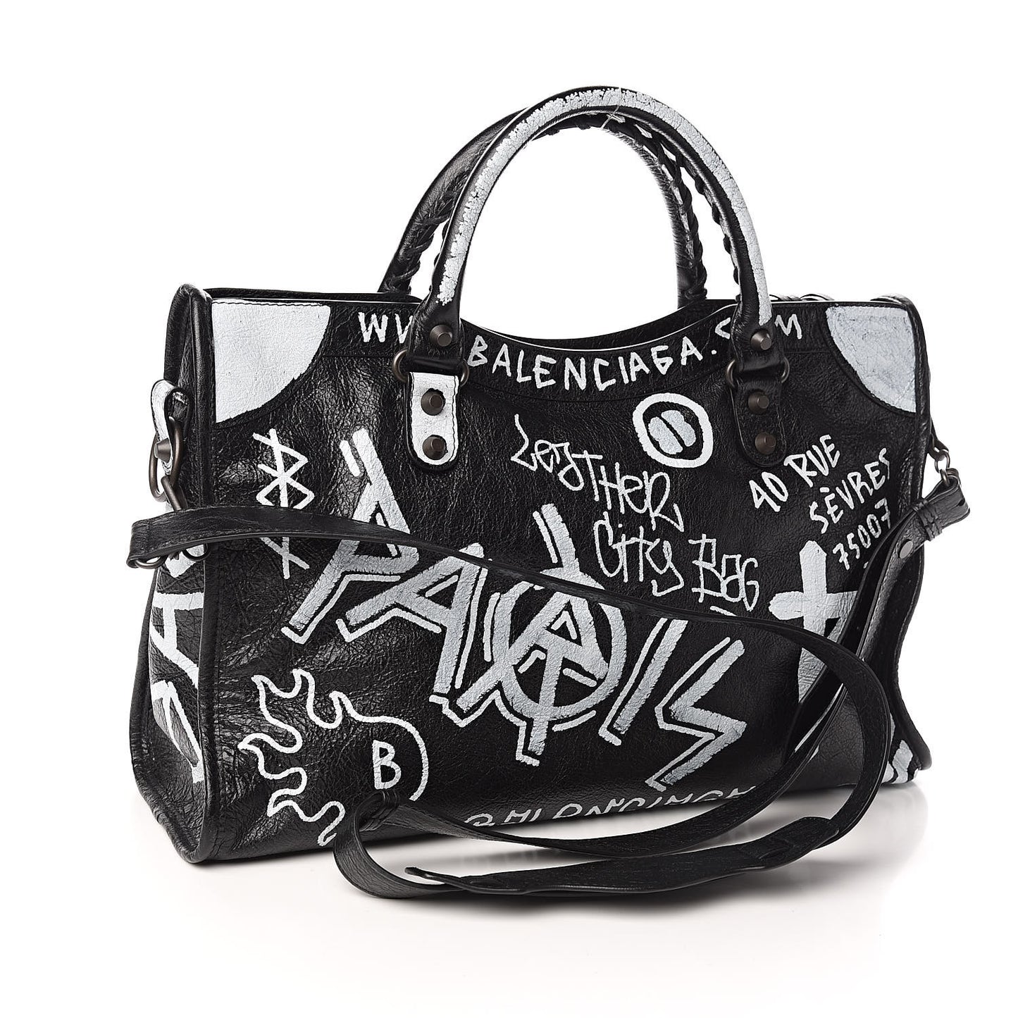 Agneau Arena Graffiti All Over Classic Hardware City Black White