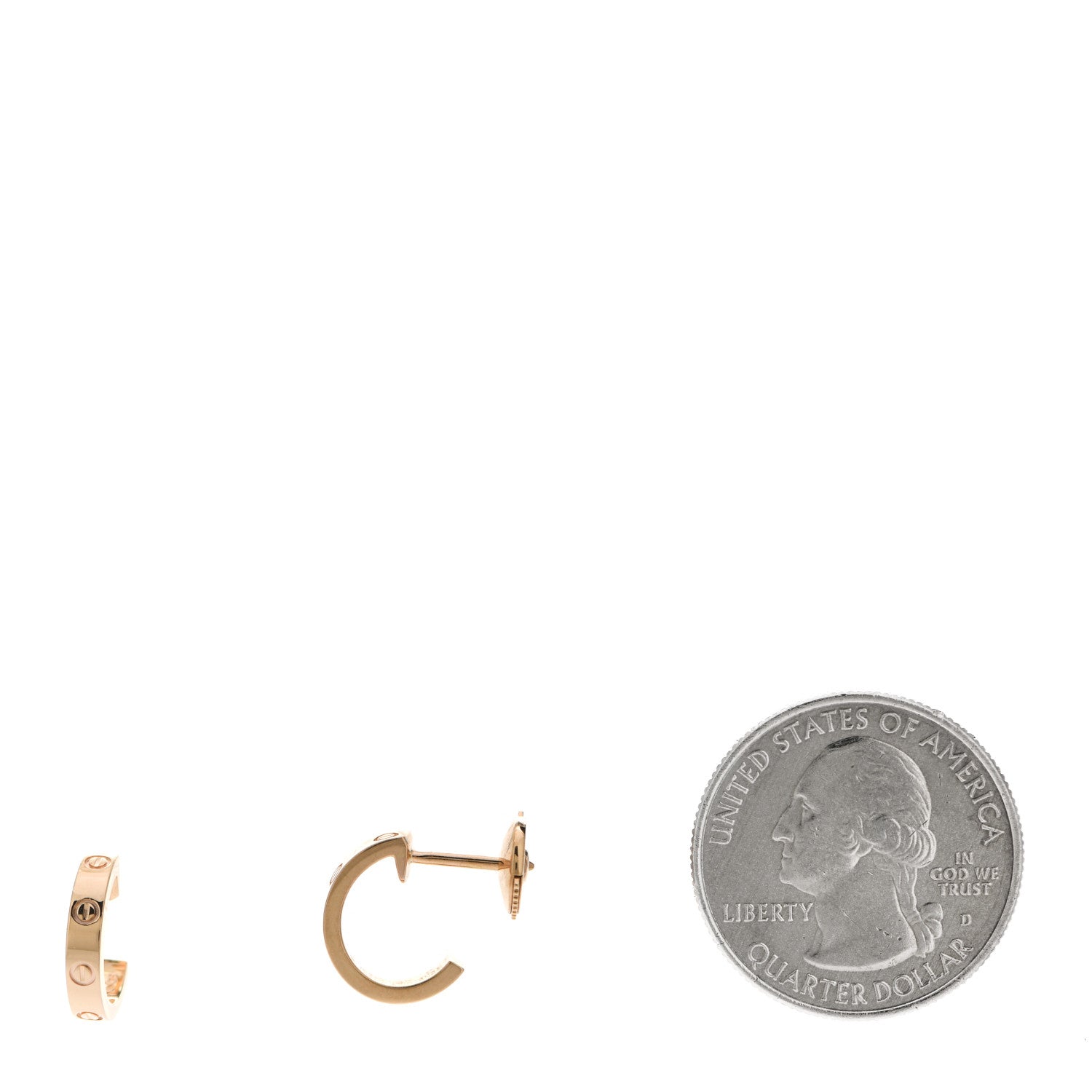 Cartier 18K Pink Gold Small LOVE Hoop Earrings 2 of 5