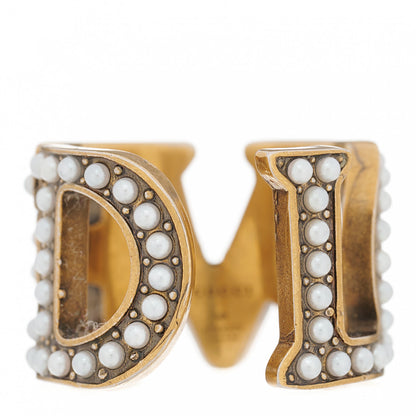 Gucci Metal Pearl Loved Ring S Aged Gold 3 of 4