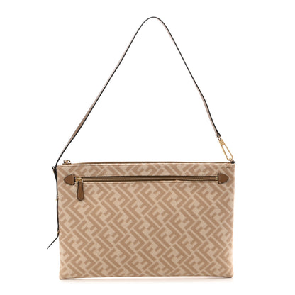 Fendi Wool Vitello King FF 1974 Diagonal Clutch Shoulder Bag Beige Cammello Sand 1 of 8