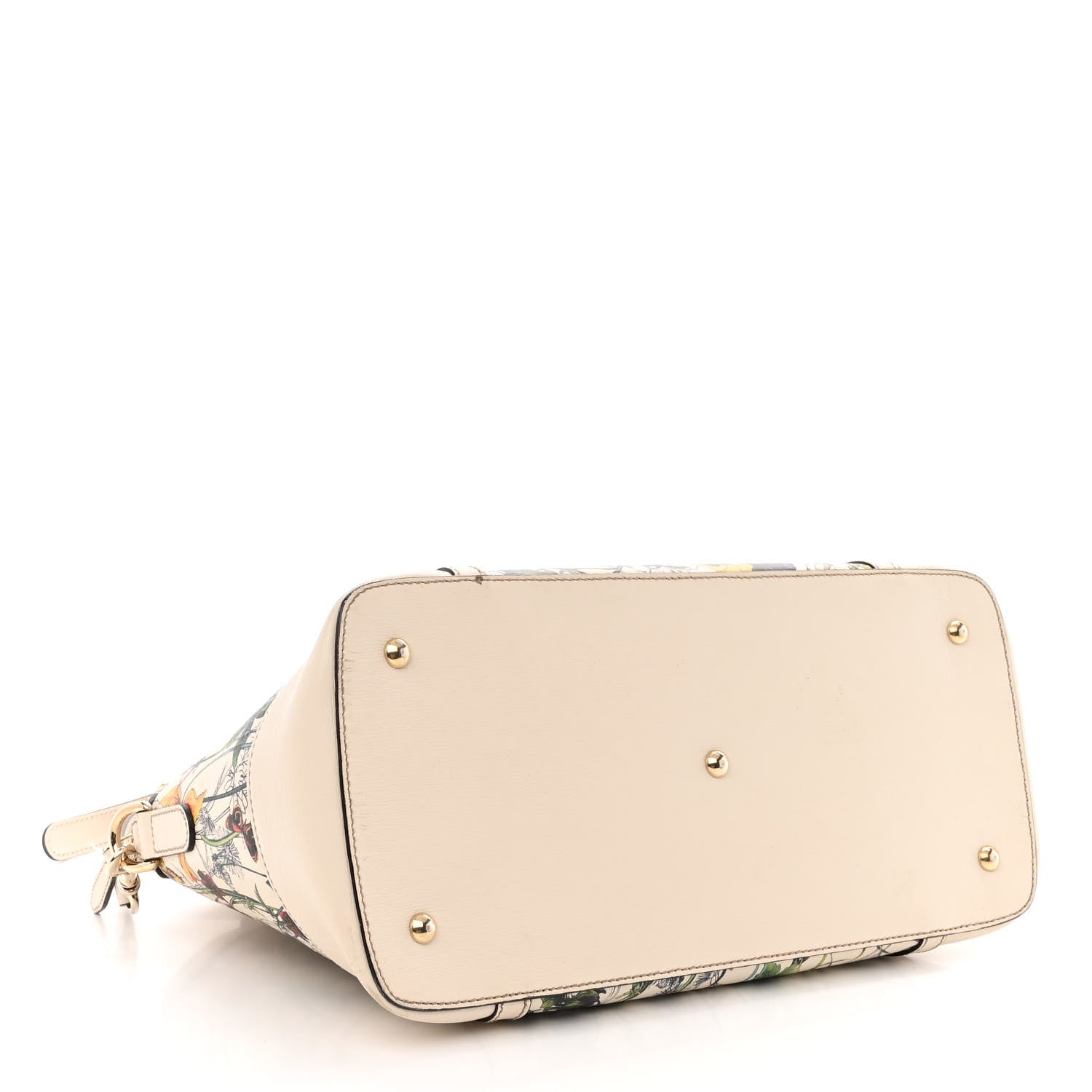 Gucci Canvas Flora Infinity Medium Nice Top Handle Dome Bag White 4 of 22