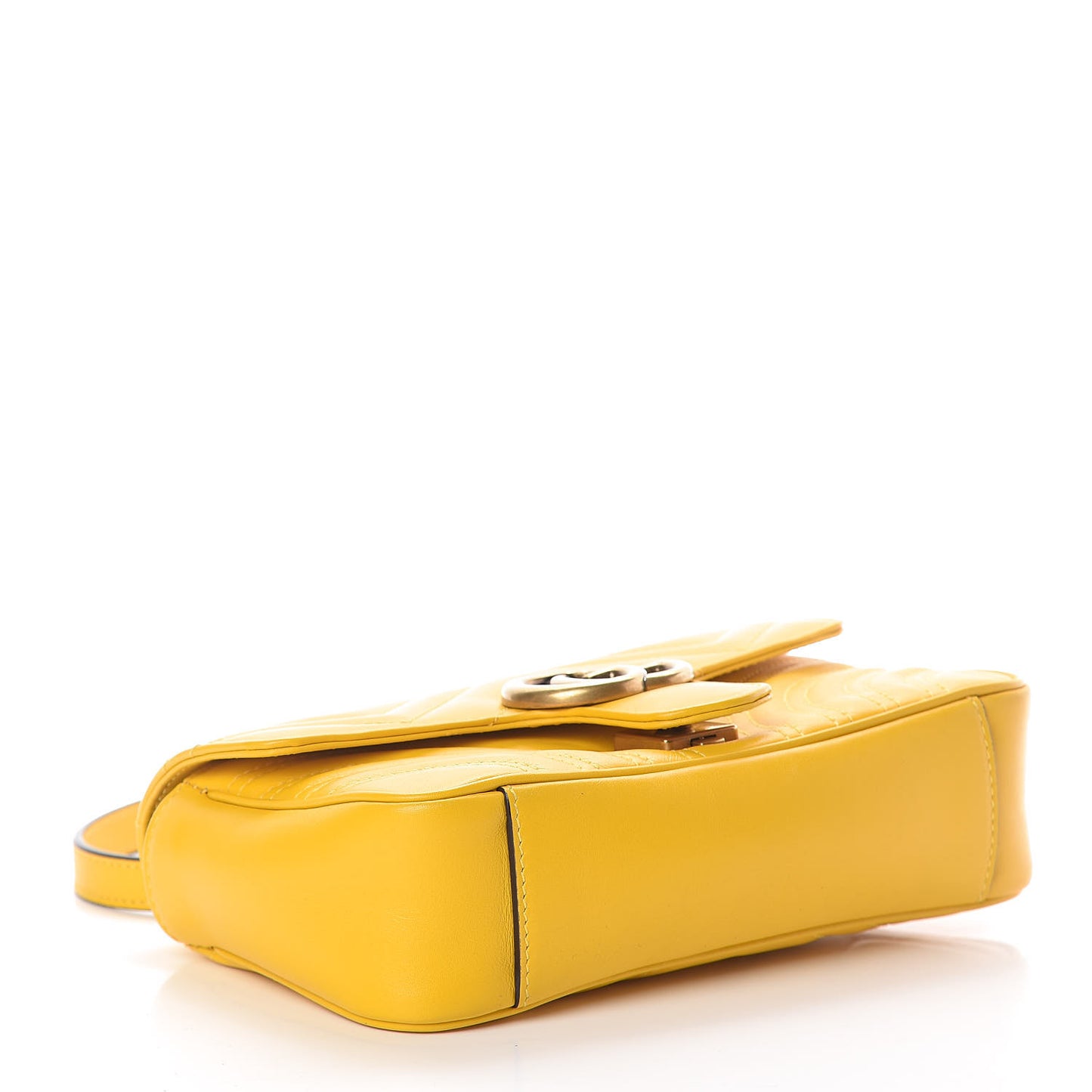 Calfskin Matelasse Mini GG Marmont Shoulder Bag Stone Topaz