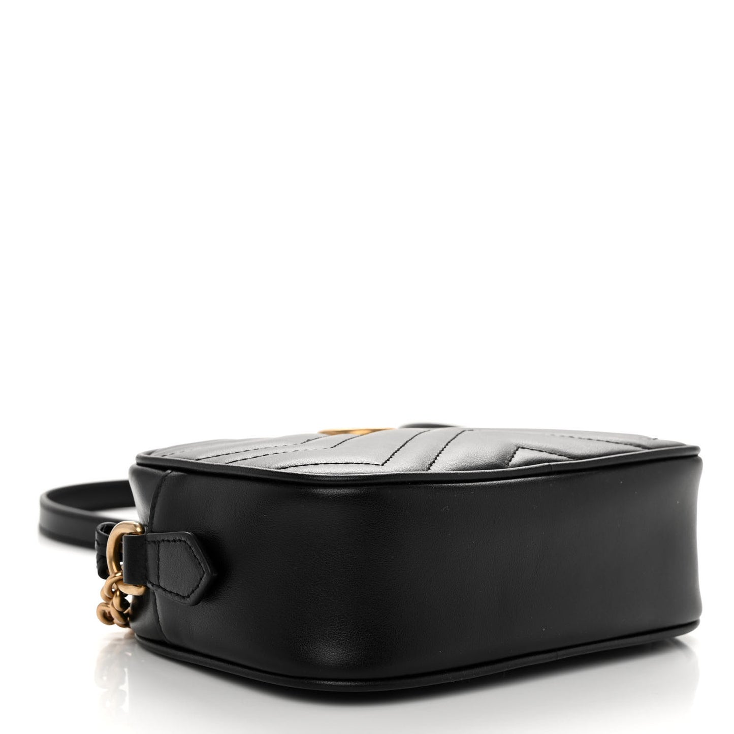 Calfskin Matelasse Mini GG Marmont Chain Shoulder Bag Black