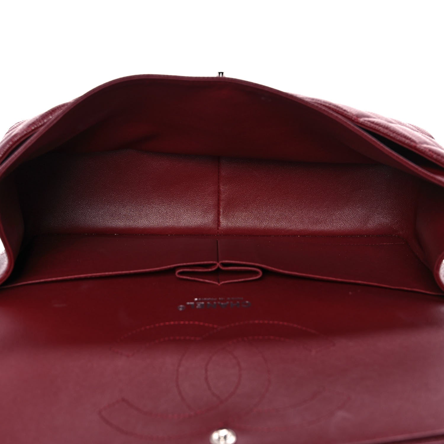 Chanel Caviar Quilted Jumbo Double Flap Dark Red 5 of 10