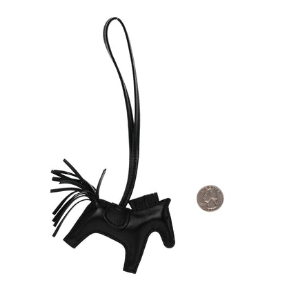 Hermes Milo Lambskin Grigri Rodeo Horse Bag Charm PM So Black 2 of 5