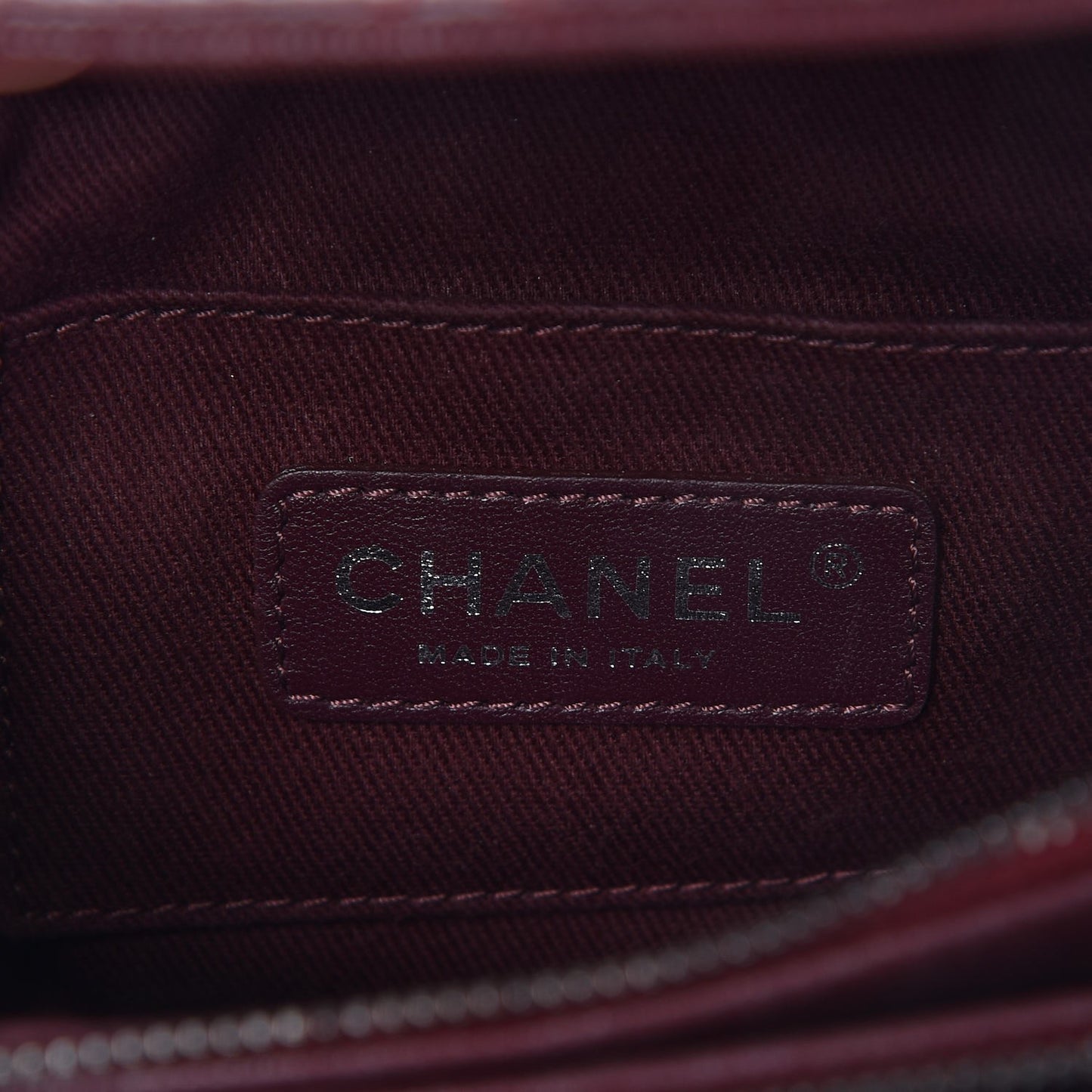 Goatskin Quilted CC Waiter Crossbody Burgundy