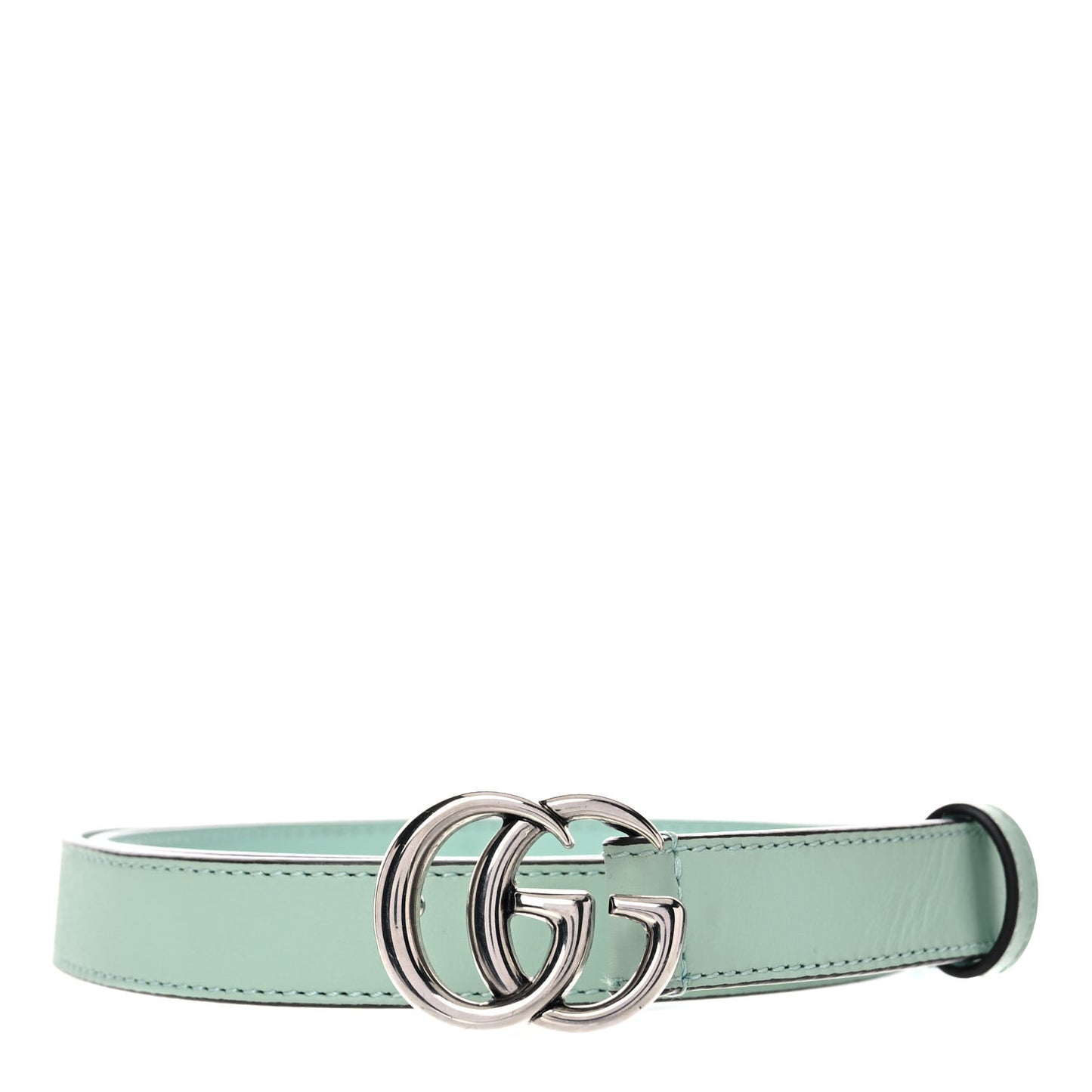 Moon Calfskin Palladium Double G 20mm Belt 85 34 Water Green