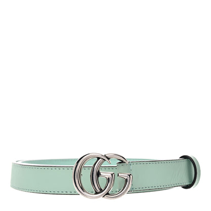 Gucci Moon Calfskin Palladium Double G 20mm Belt 85 34 Water Green 1 of 8